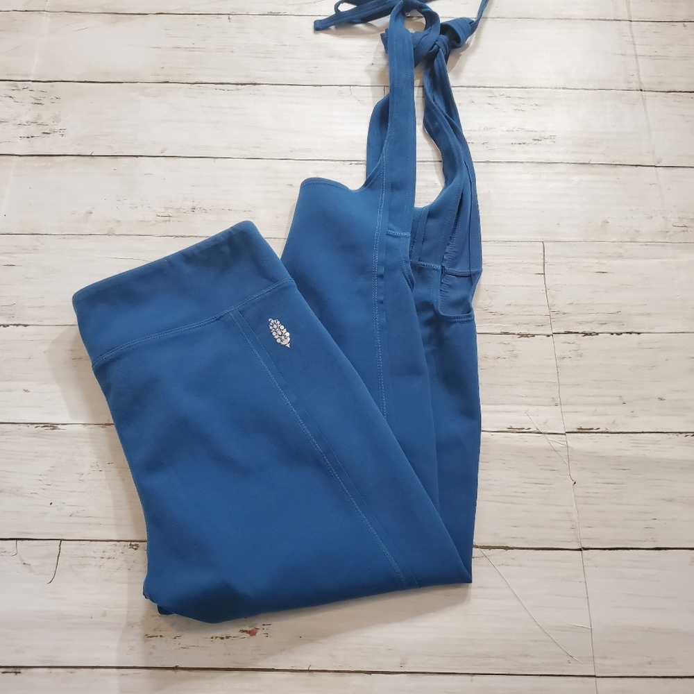 Free people movement turnout‎ wrap tie leggings teal blue size small - Picture 5 of 5